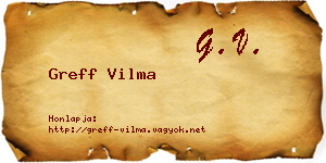 Greff Vilma névjegykártya